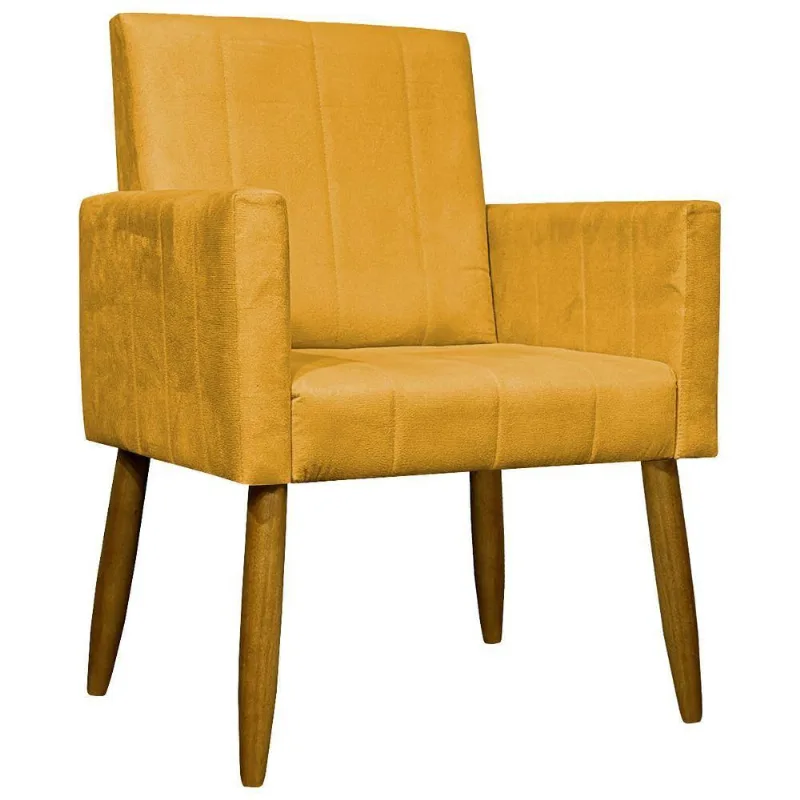 Poltrona Decorativa Mari - Mostarda Suede
