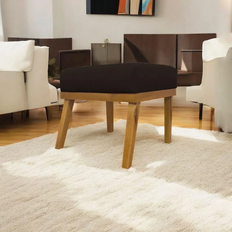 Puff Decorativo Retangular Firenze - Marrom Corino