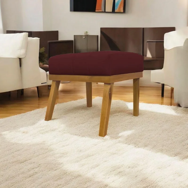 Puff Decorativo Retangular Firenze - Bordô Corino