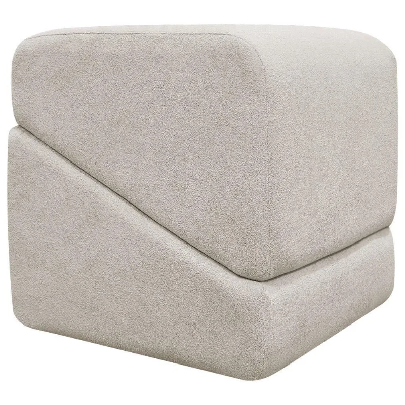 Puff Decorativo Para Sala Sense Persa Bouclé