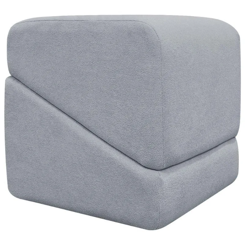 Puff Decorativo Para Sala Sense Boucle Persa Concreto Bouclé