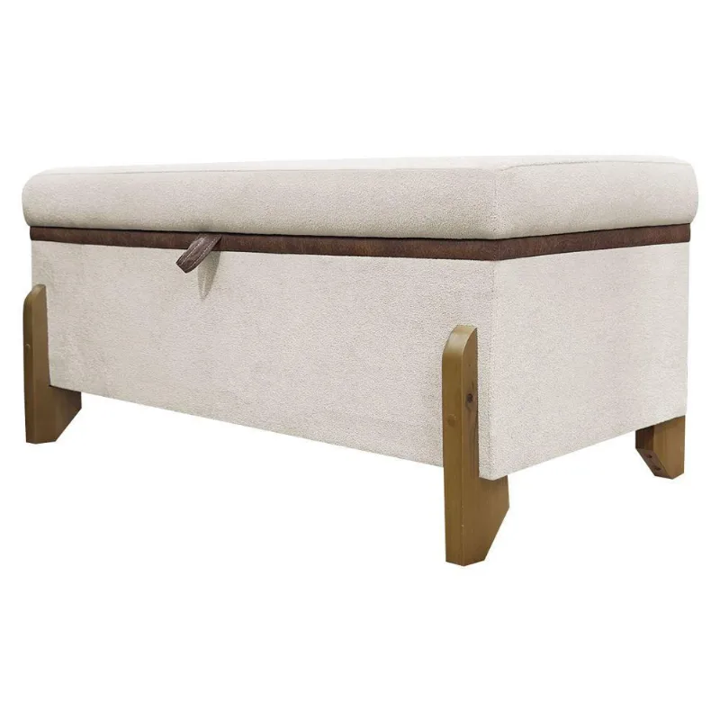 Puff Recamier Versallies 100 Cm Bege Bouclé