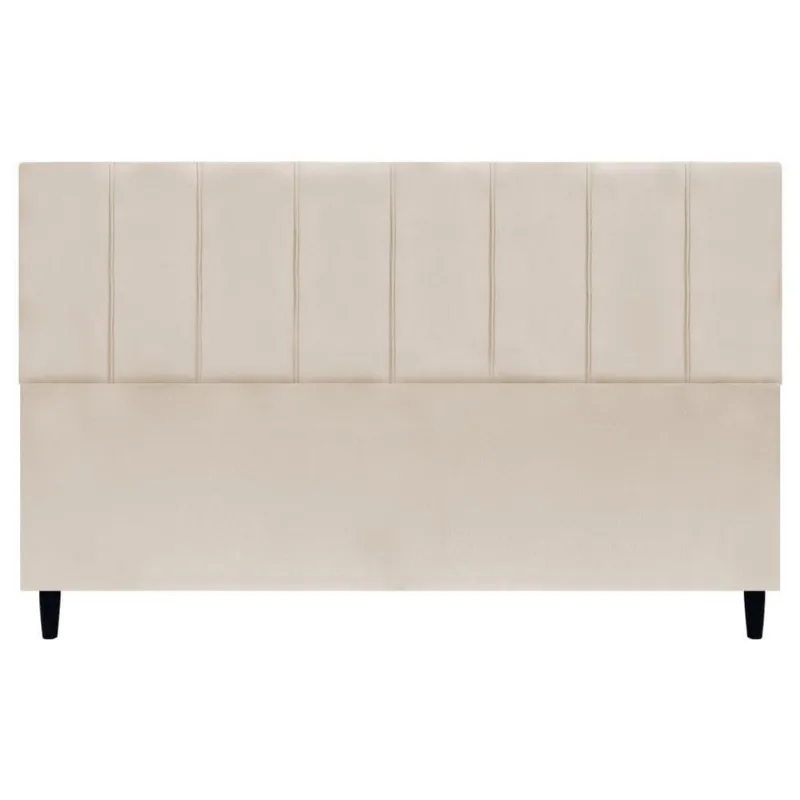 Cabeceira Para Cama Box King Size 195 Cm Classic Suede Bege Suede
