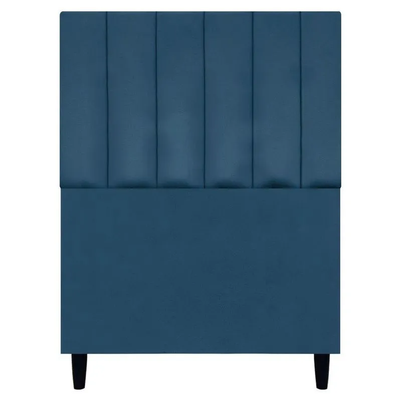 Cabeceira Decorativa Elen Para Cama De Solteiro 90cm Suede Azul-marinho, Suede