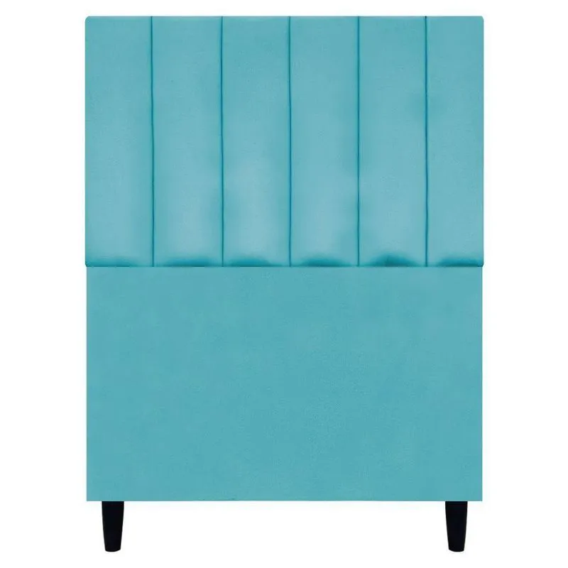 Cabeceira Para Cama De Solteiro 90 Cm Suede Azul-turquesa Suede