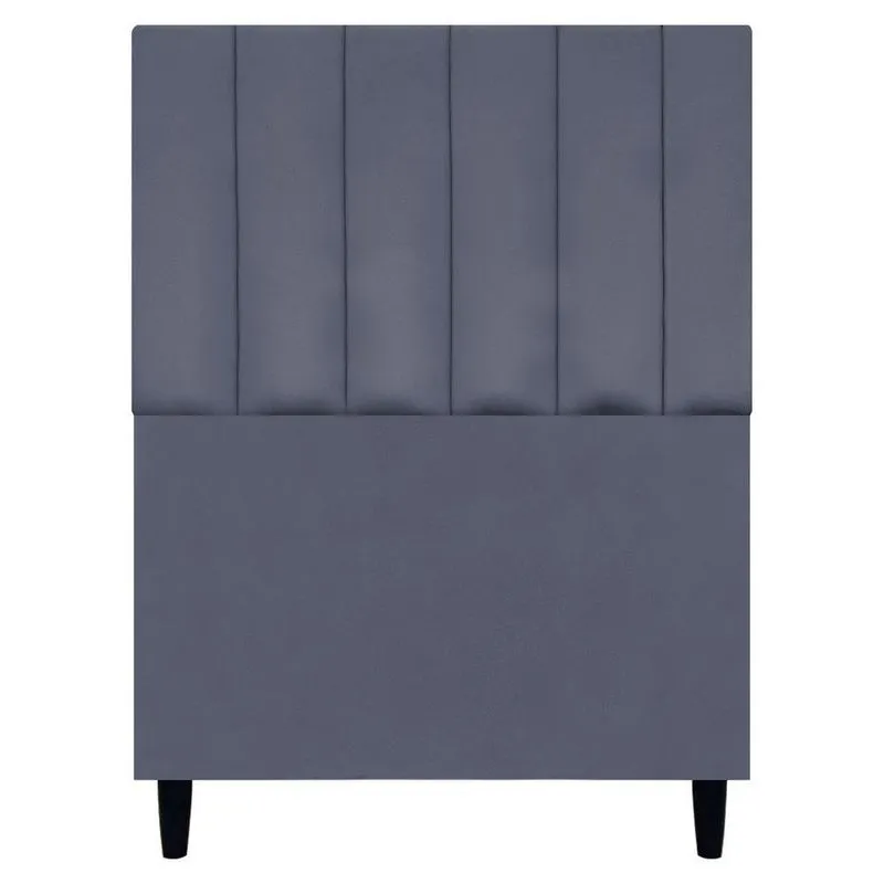 Cabeceira Decorativa Elen Para Cama De Solteiro 90cm Suede Cinza, Suede