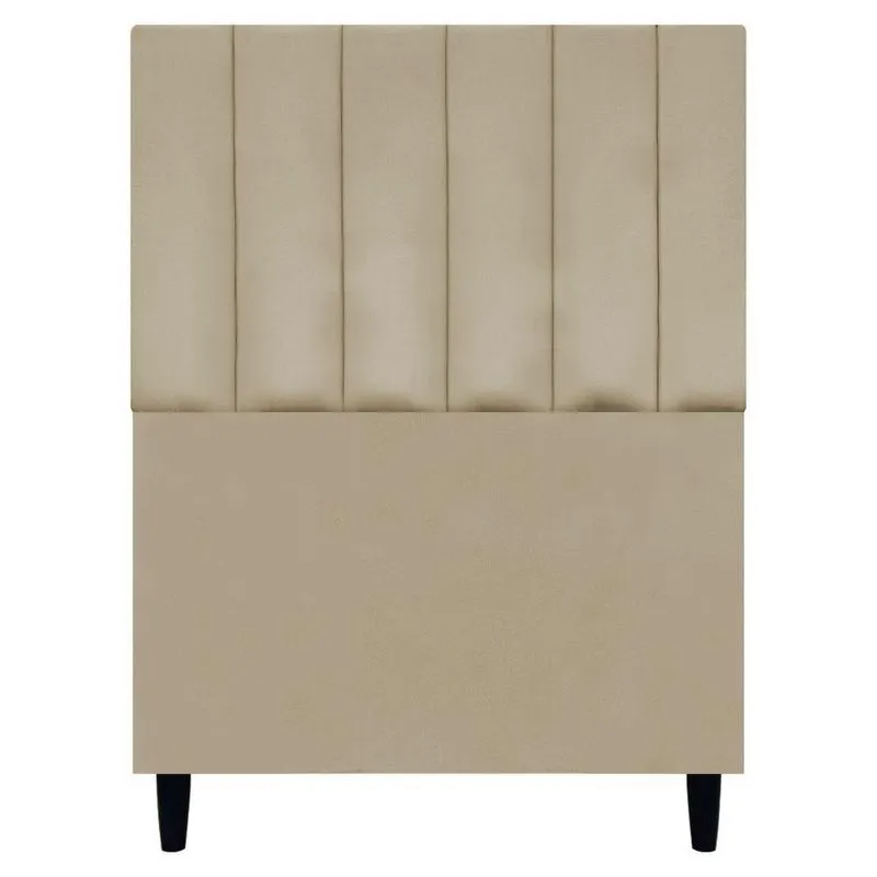 Cabeceira Decorativa Elen Para Cama De Solteiro 90cm Suede Nude, Suede