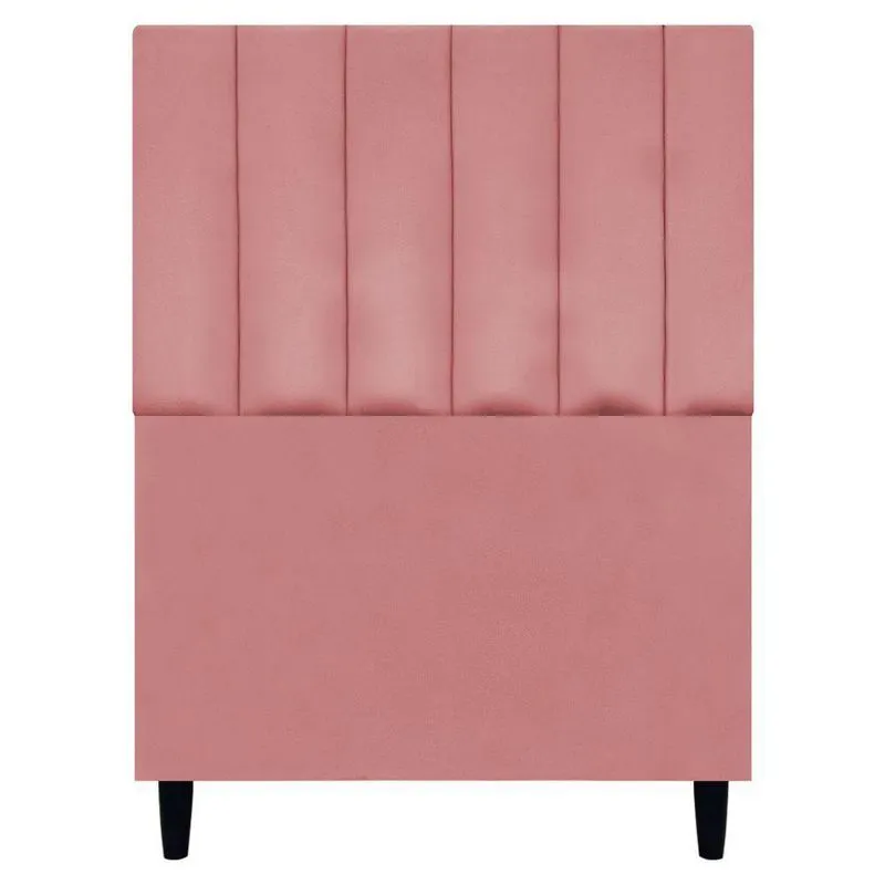 Cabeceira Para Cama De Solteiro 90 Cm Suede Rosê Suede