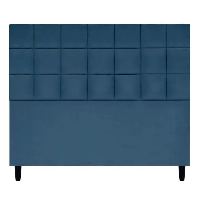 Cabeceira Decorativa Florem Para Cama De Casal 140 Cm Azul-marinho, Suede