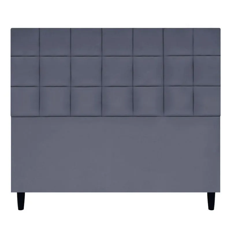 Cabeceira Decorativa Florem Para Cama De Casal 140 Cm Cinza, Suede