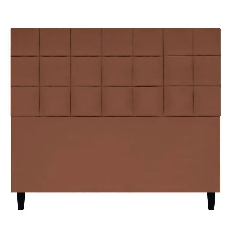 Cabeceira Decorativa Florem Para Cama De Casal 140 Cm Terracota, Suede