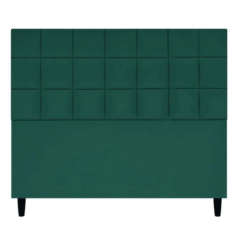 Cabeceira Decorativa Florem Para Cama De Casal 140 Cm Verde, Suede