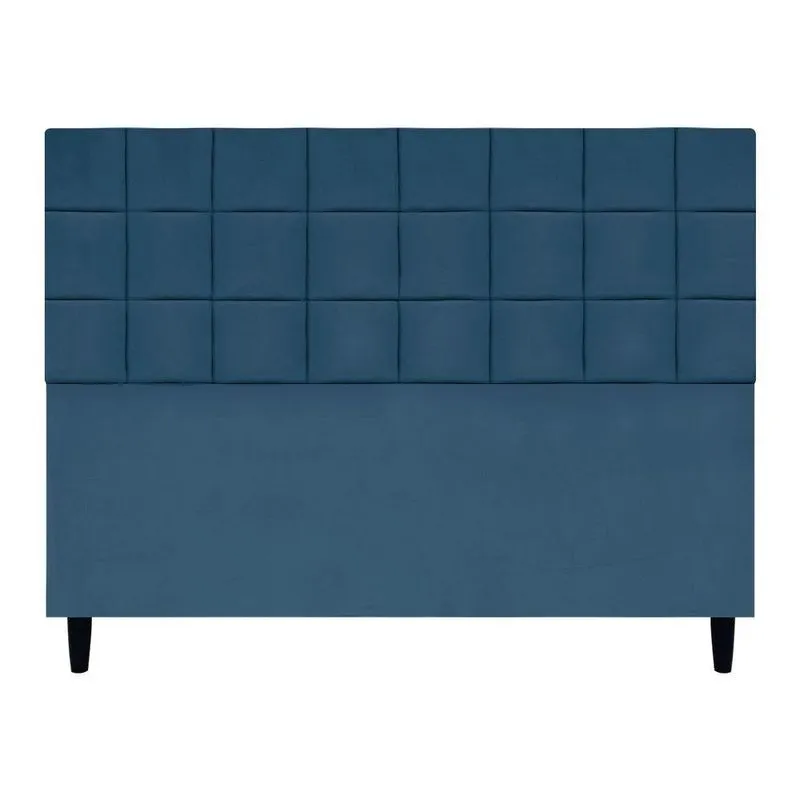 Cabeceira Decorativa Florem Para Cama De Queen 160 Cm Azul-marinho, Suede