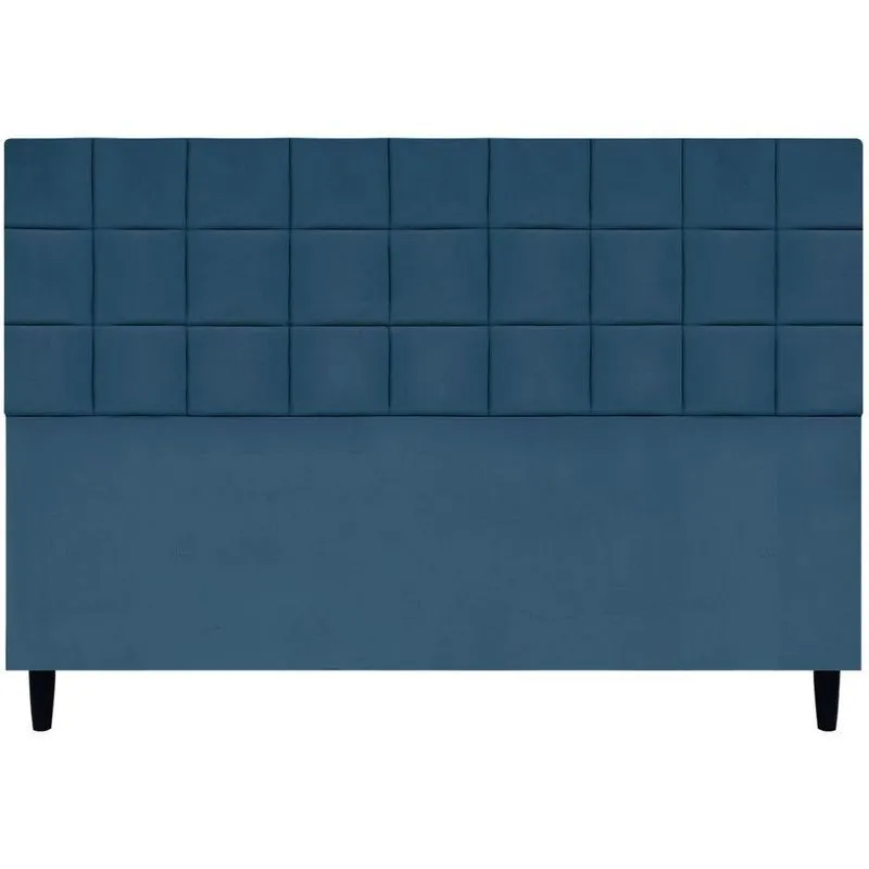 Cabeceira Decorativa Florem Para Cama De King 195 Cm Azul-marinho, Suede