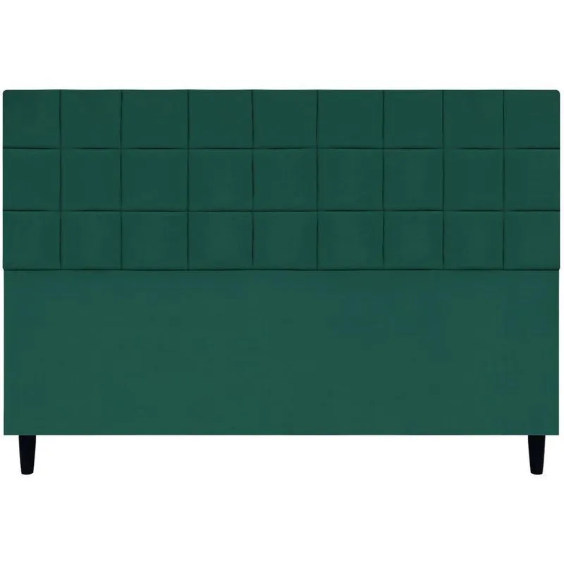 Cabeceira Decorativa Florem Para Cama De King 195 Cm Verde, Suede