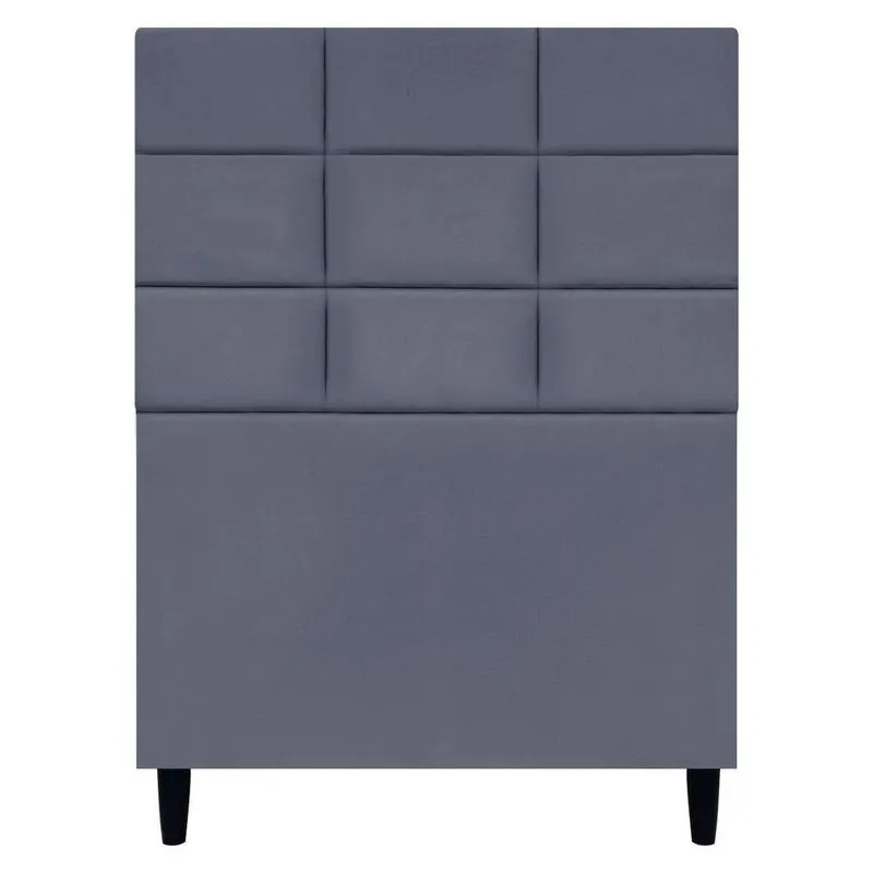 Cabeceira Decorativa Florem Para Cama De Solteiro 90 Cm Suede Cinza, Suede