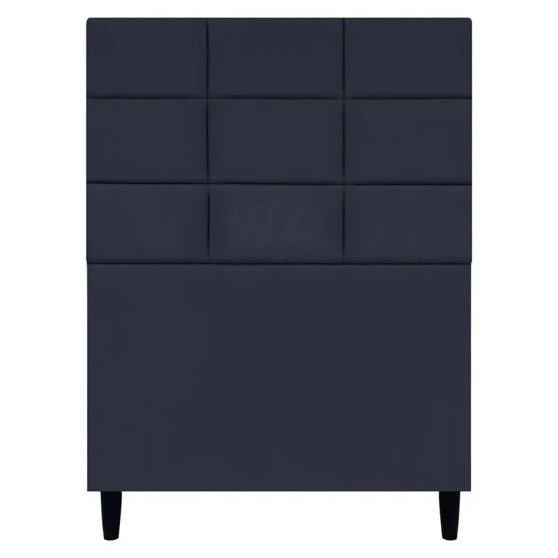 Cabeceira Decorativa Florem Para Cama De Solteiro 90 Cm Suede Preto, Suede