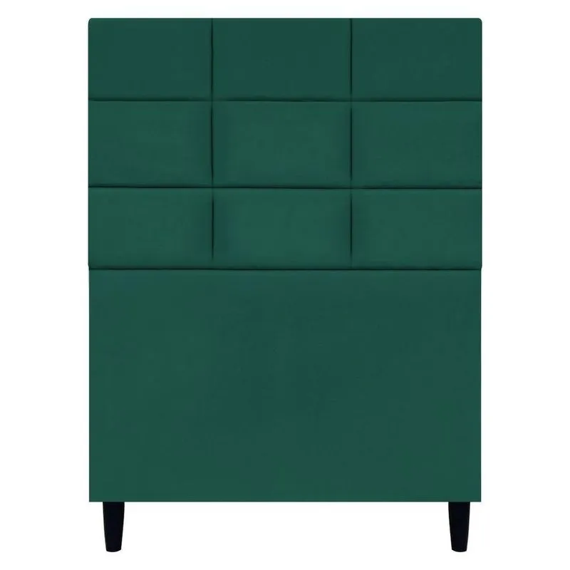 Cabeceira Decorativa Florem Para Cama De Solteiro 90 Cm Suede Verde, Suede