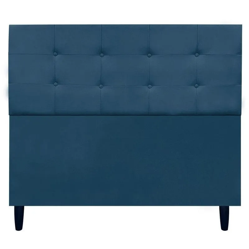 Cabeceira Decorativa Ivy Para Cama De Casal 140 Cm Suede Azul-marinho, Suede