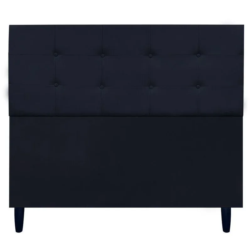 Cabeceira Decorativa Ivy Para Cama De Casal 140 Cm Suede Preto, Suede