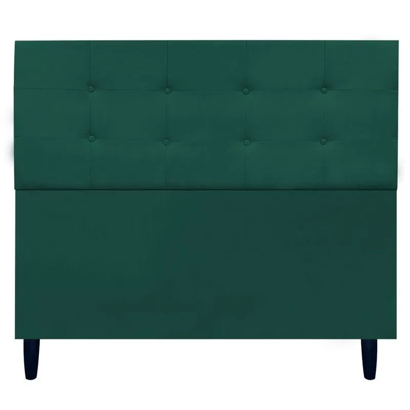 Cabeceira Decorativa Ivy Para Cama De Casal 140 Cm Suede Verde, Suede