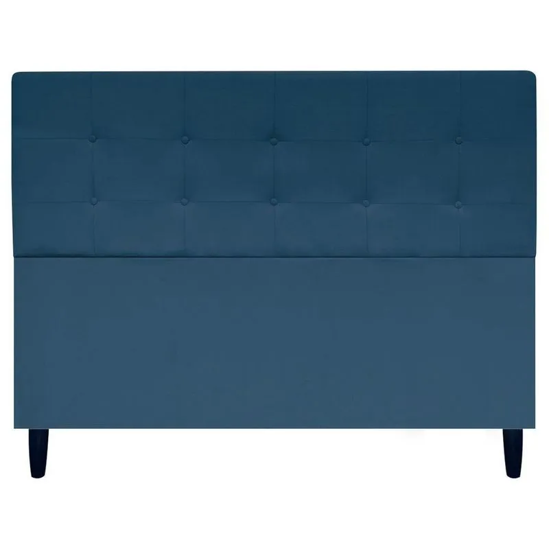 Cabeceira Cama Ivy Para Cama Queen 160 Cm Suede Azul-marinho, Suede