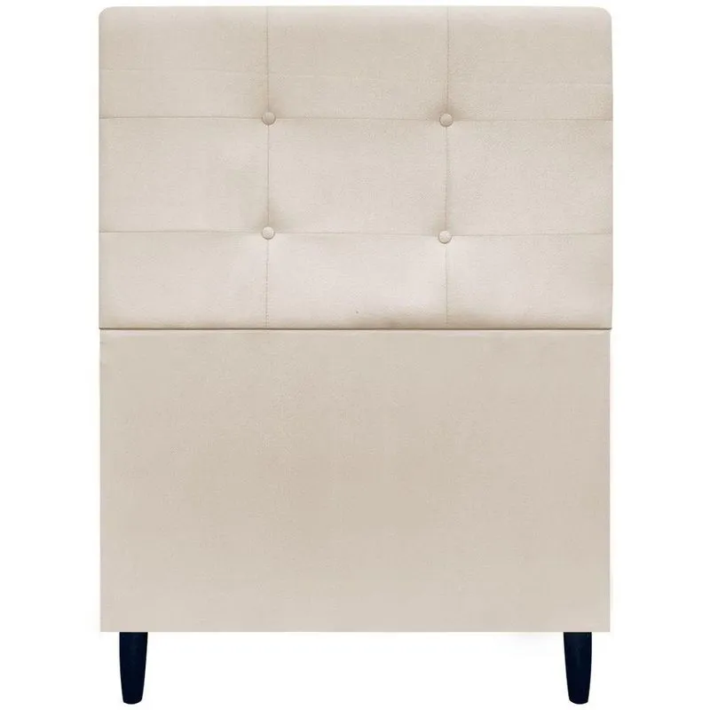 Cabeceira Decorativa Ivy Para Cama De Solteiro 90 Cm Suede Bege, Suede