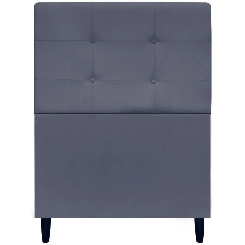 Cabeceira Decorativa Ivy Para Cama De Solteiro 90 Cm Suede Cinza, Suede