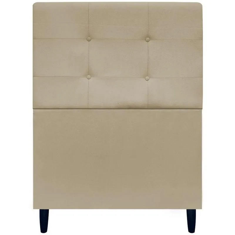 Cabeceira Decorativa Ivy Para Cama De Solteiro 90 Cm Suede Nude, Suede