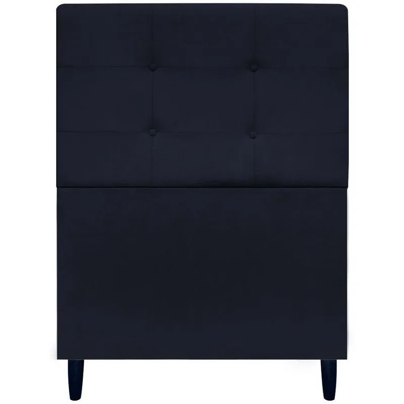 Cabeceira Decorativa Ivy Para Cama De Solteiro 90 Cm Suede Preto, Suede