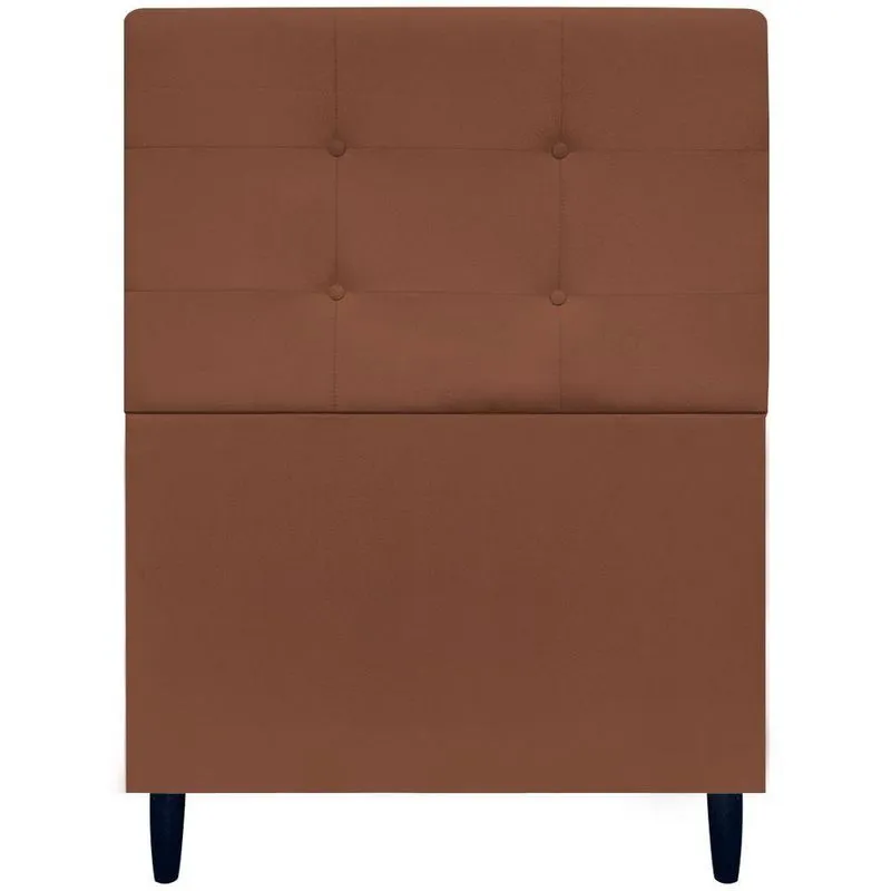 Cabeceira Decorativa Ivy Para Cama De Solteiro 90 Cm Suede Terracota, Suede
