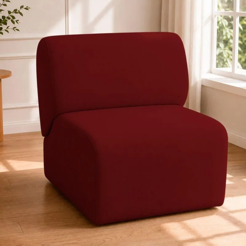 Poltrona Decorativa Zoe Suede Vermelho Ammê Estofados