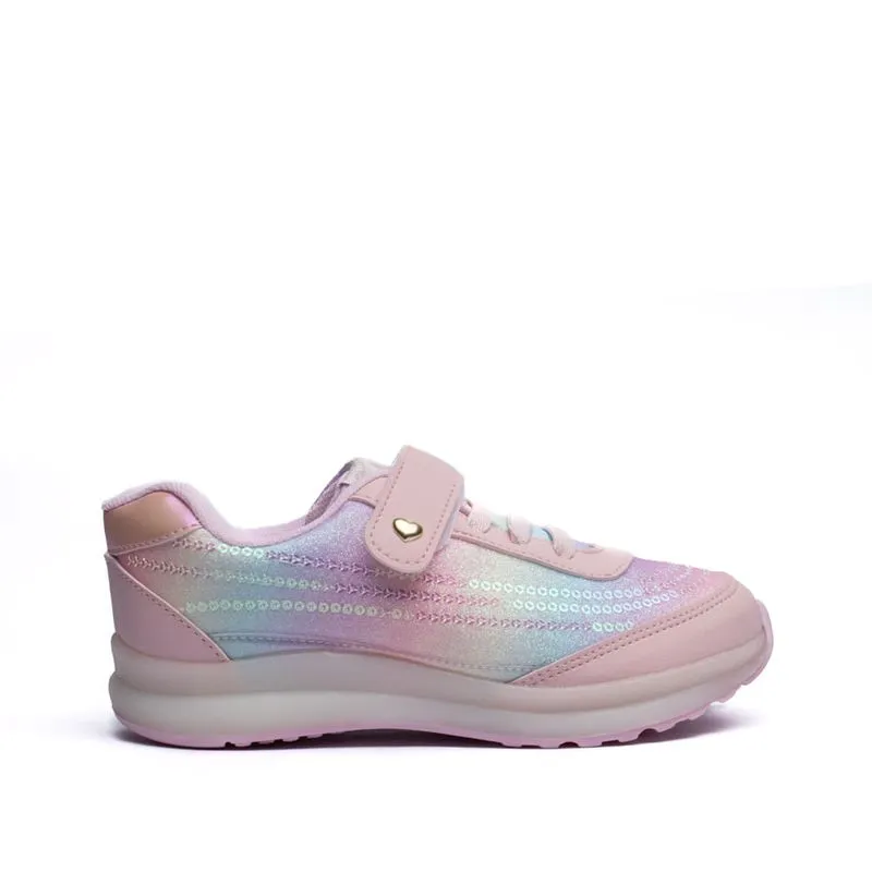 Tênis Infantil Menina Club Happy Jogging Glitter Rosa - 30