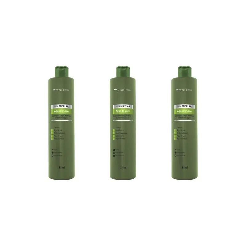 Agua Micelar Max Love Coco 300ml-kit C/3un