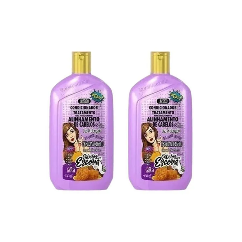 Condicionador Gota Dourada 430ml Fortal Escova - Kit Com 2un