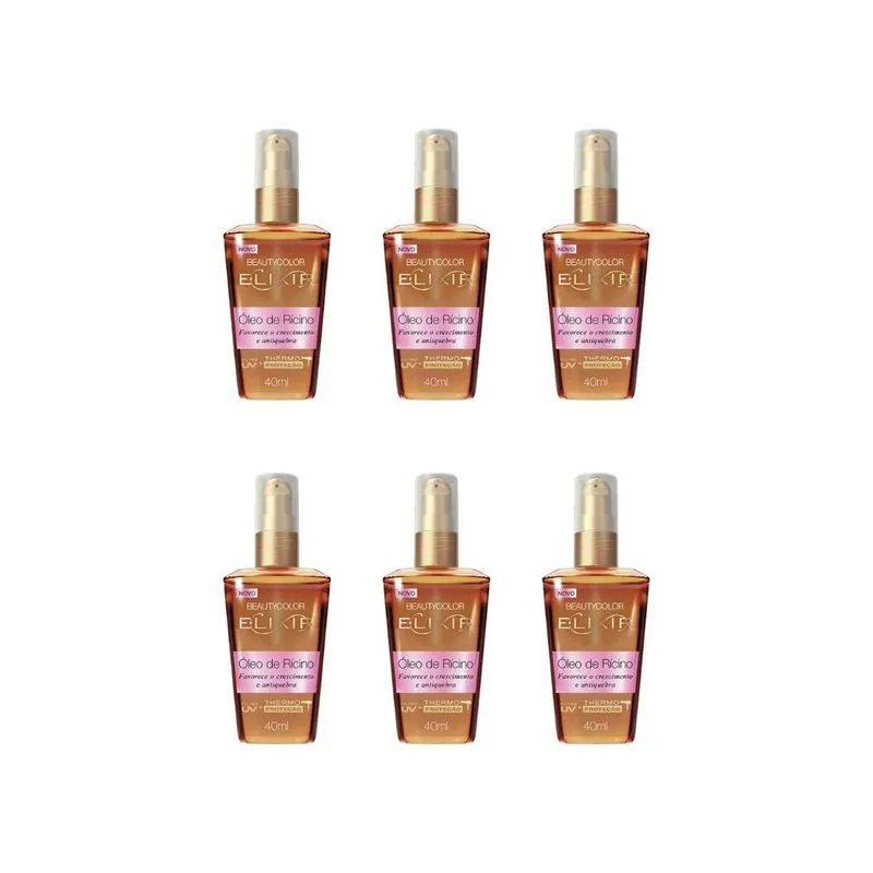 Oleo Capilar Beauty Color Elixir Ricino 40ml-kit C/6un