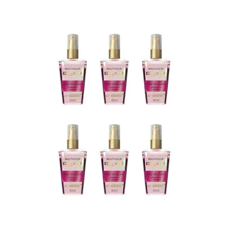 Oleo Capilar Beauty Color Elixir Rosa Mosq 40ml-Kit C/6un