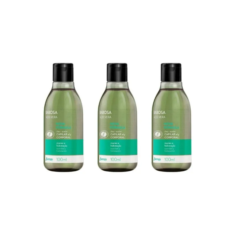 Oleo Capilar e Corporal Farmax 100ml Babosa-Kit C/3un