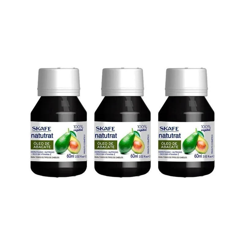 Oleo Capilar Skafe Natutrat Abacate 60Ml-Kit C/3Un