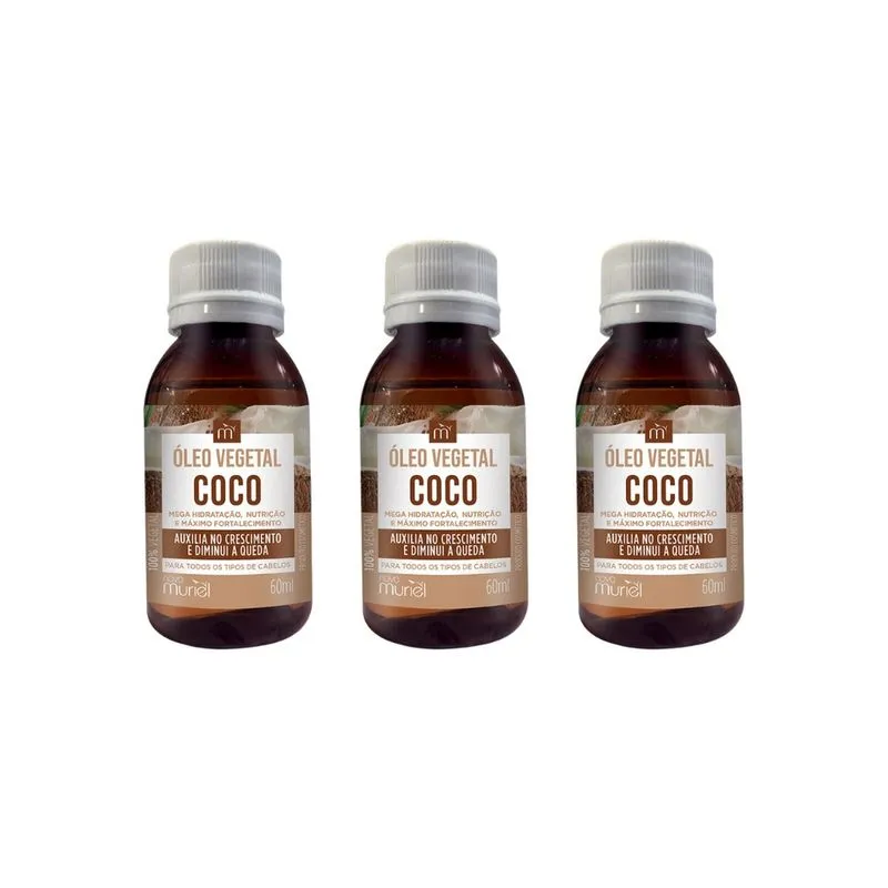 Oleo Capilar Vegetal Muriel 60ml Coco-Kit C/3un