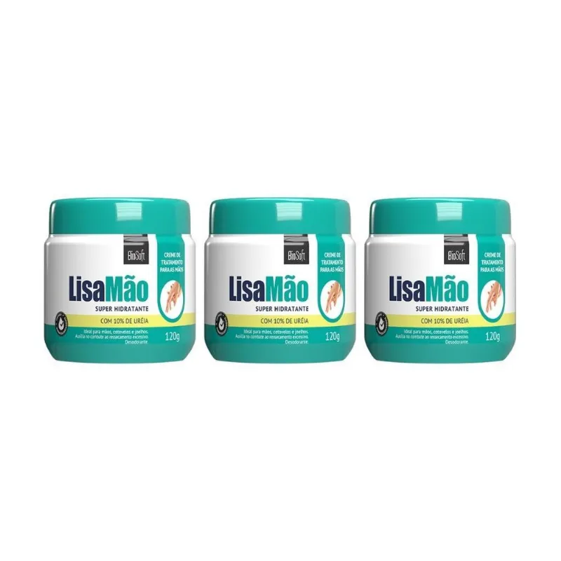 Creme Para Mãos Soft Hair 120g Lisa Mão - Kit Com 3un