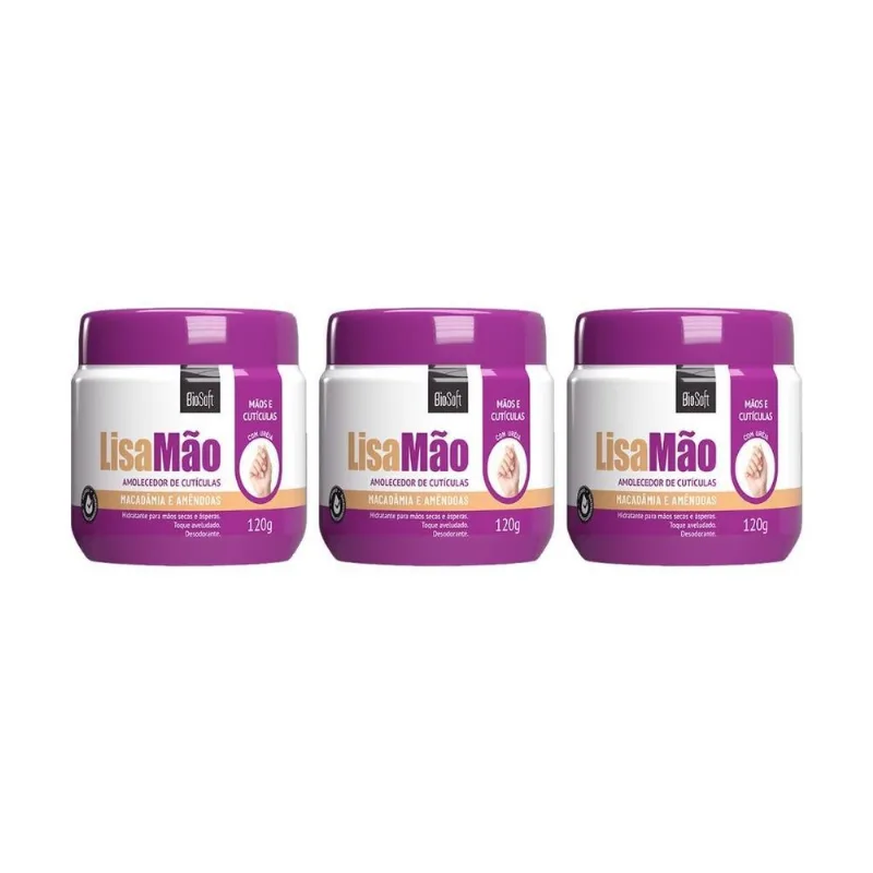 Creme Mãos Soft Hair 120g Mãos E Cutículas - Kit Com 3un
