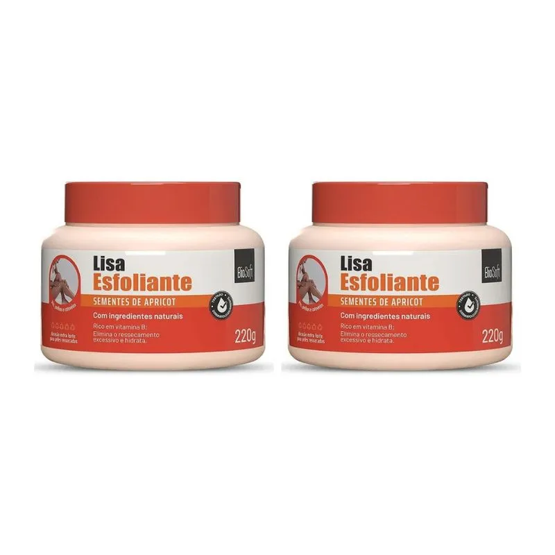 Creme Para Pés Soft Hair Esfol Apricot Bio 220g - Kit c/ 2un