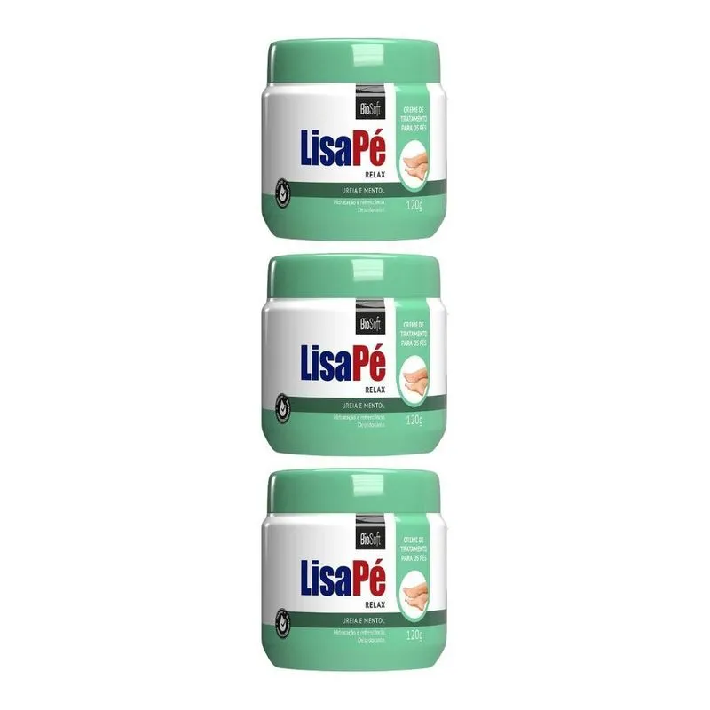 Creme Para Pés Soft Hair Lisa Pé Relax 120G - Kit Com 3Un