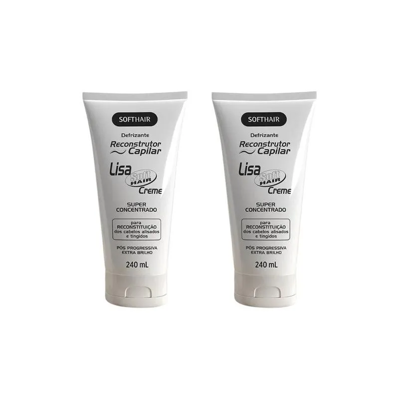 Defrizante Soft Hair 240 Ml Reconstr Lisa Creme-kit C/2un