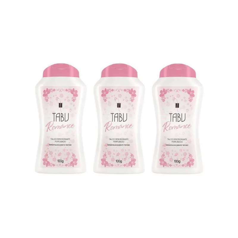 Talco Tabu 100g Romance - Kit Com 3un