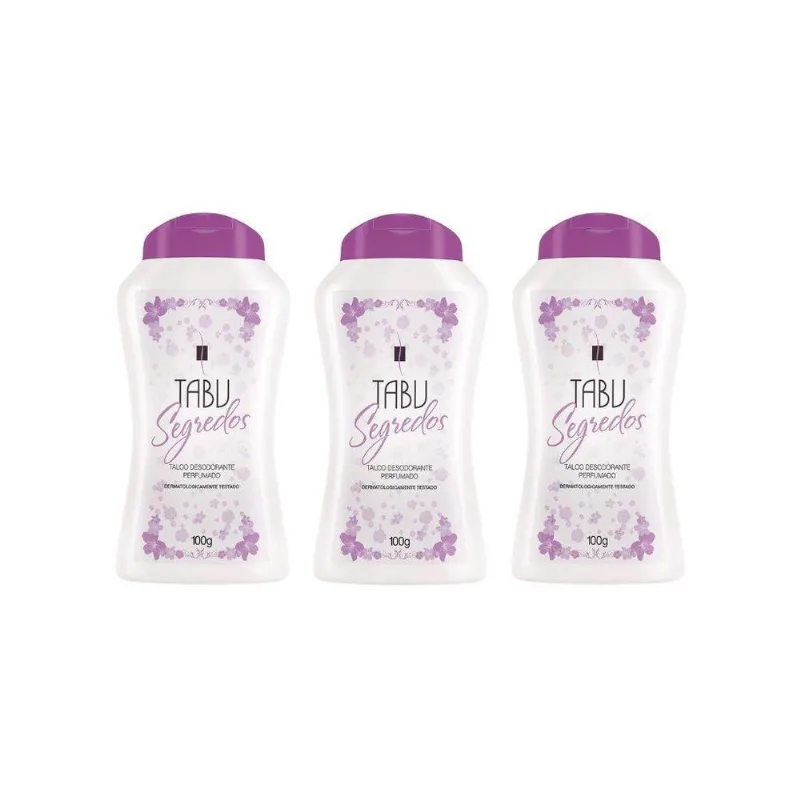 Talco Tabu 100g Segredos - Kit Com 3un