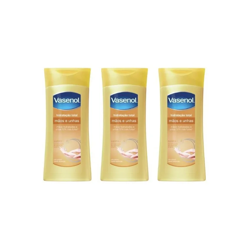 Hidratante Corporal Vasenol Maos E Unhas 200ml - Kit C/3un