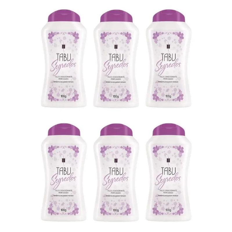 Talco Tabu 100g Segredos - Kit Com 6un