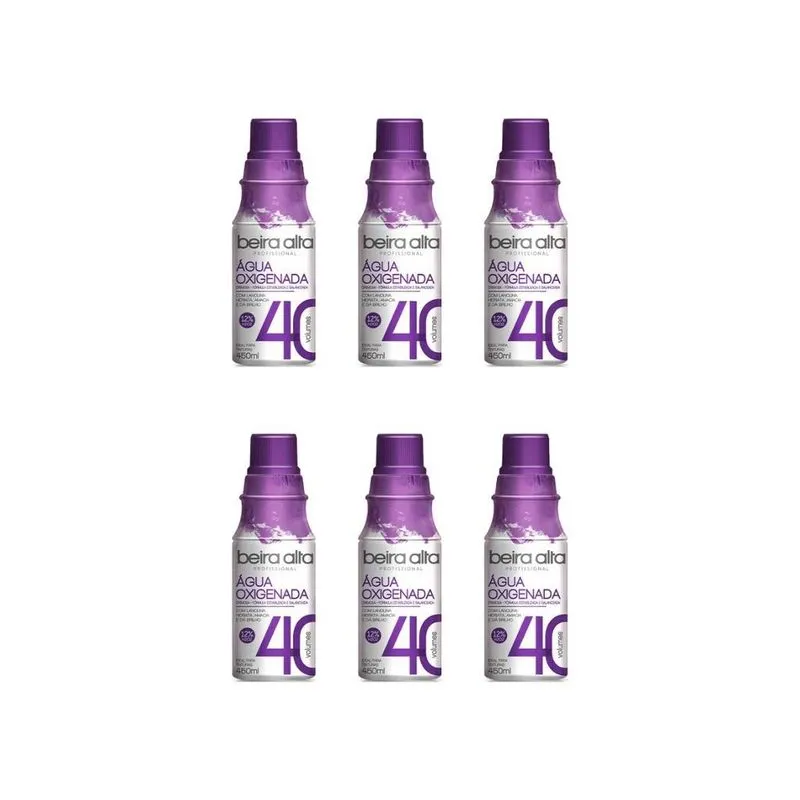 Agua Oxigenada Beira Alta 450ml 40 Volumes-kit C/6un